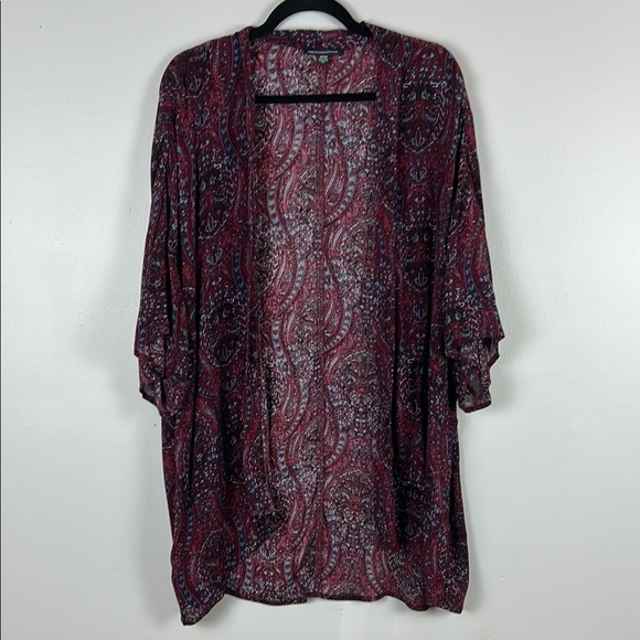 American Eagle Paisley Print Kimono Cardigan Size Medium - Picture 2 of 10